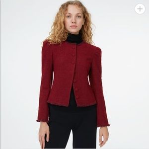 Club Monaco Tweed Milan Jacket BURGUNDY